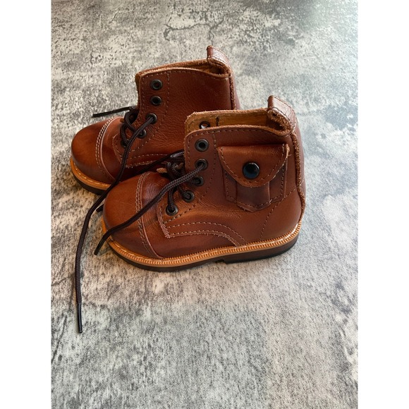 Mikoleon Classic Heirloom Kids Toddler Sz 20 (5US) Brown Leather Lace Up Boots - Picture 7 of 11